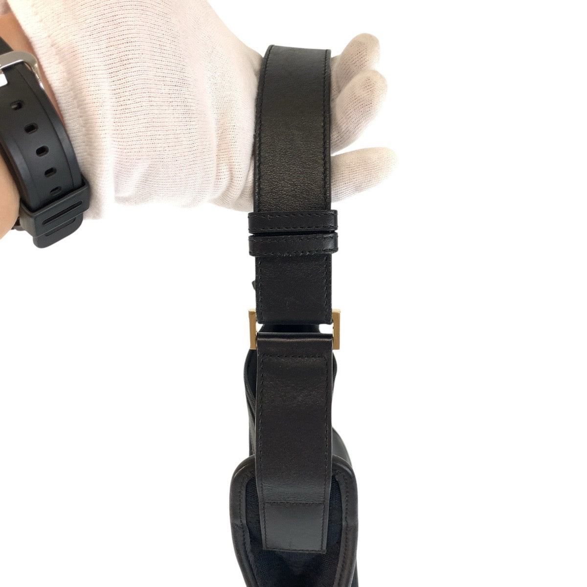 17482
GUCCI グッチ ブラック 黒 シルバー金具 GGキャンバス / レザー 001 4205 ショルダーバッグ レディース ABP34