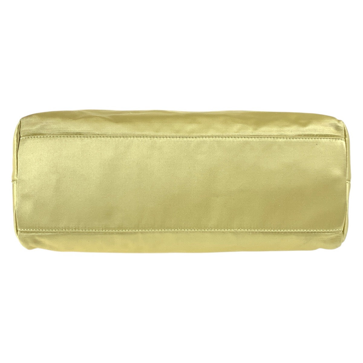17515
PRADA プラダ 三角ロゴプレート イエロー シルバー金具 サテン / プラスチック ハンドバッグ ショルダーバッグ レディース