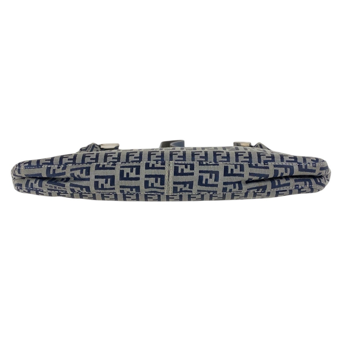 17583
FENDI フェンディ ヴィンテージ ズッキーノ ネイビー シルバー金具 キャンバス / レザー ショルダーバッグ ハンドバッグ レディース A67