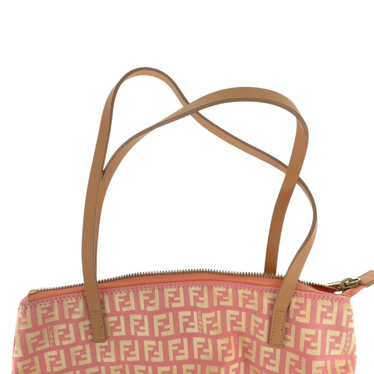 17586
FENDI フェンディ ズッキーノ ピンク ベージュ ゴールド金具 キャンバス / レザー 2305 8BH021 028 トートバッグ ショルダーバッグ レディース A62