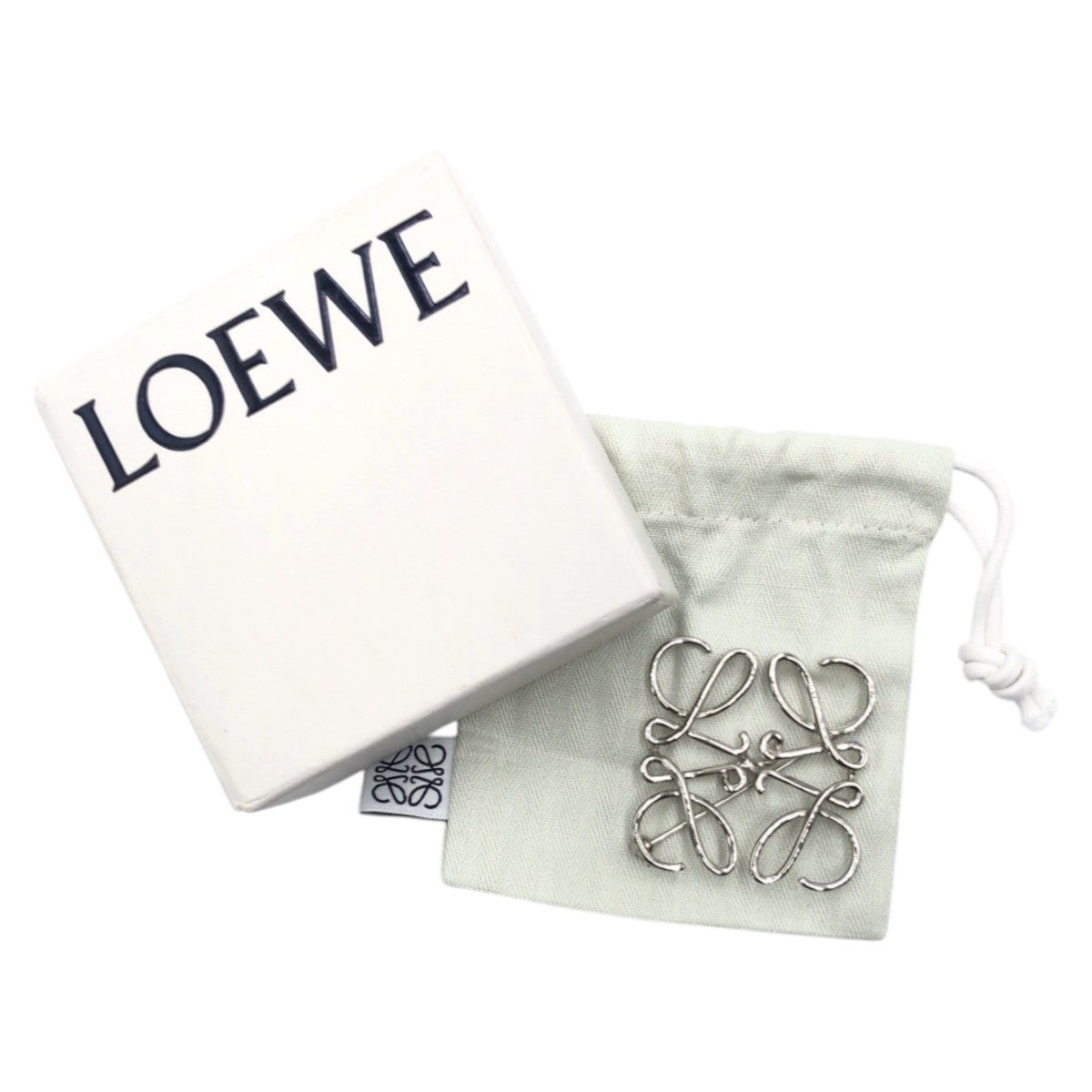 17632
LOEWE ロエベ アナグラム シルバー メタル ブローチ 男女兼用 レディース SA