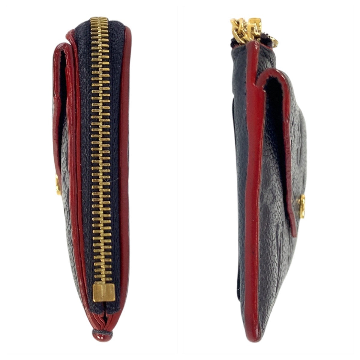 17635
LOUIS VUITTON ルイヴィトン モノグラム アンプラント ポルト カルト レクト ヴェルソ マリーヌルージュ ネイビー ゴールド金具 レザー M69420 コインケース カードケース レディース ABP35