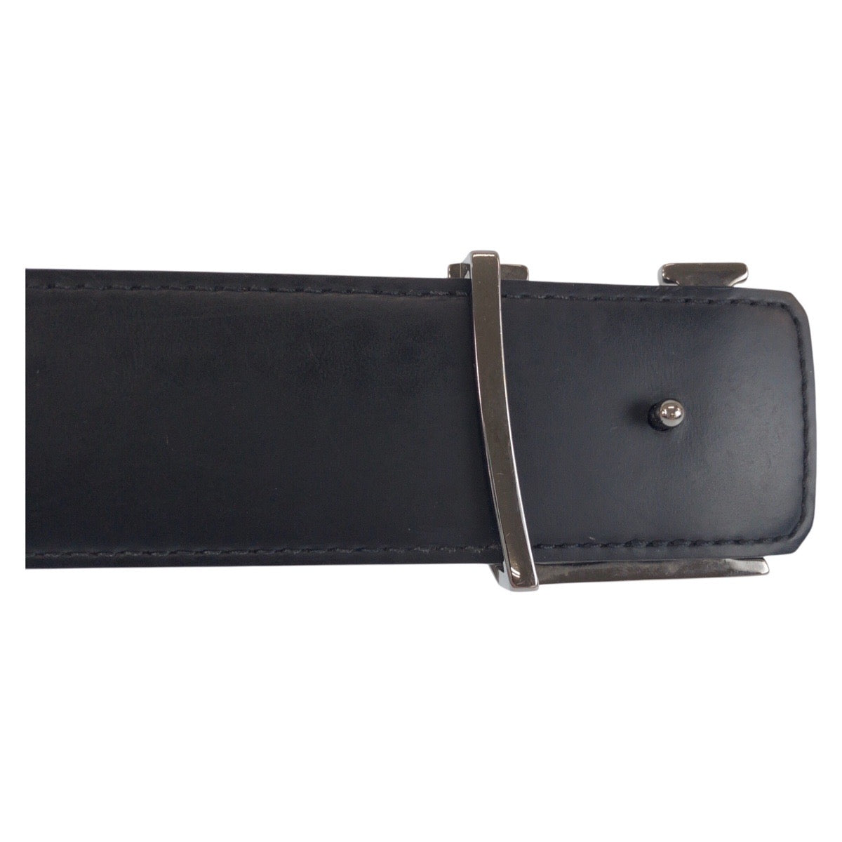 17653
LOUIS VUITTON ルイヴィトン モノグラム エクリプス サンチュールLVイニシャル 105cm/42インチ ブラック 黒 シルバー金具 PVC / レザー M9043 ベルト メンズ AB40