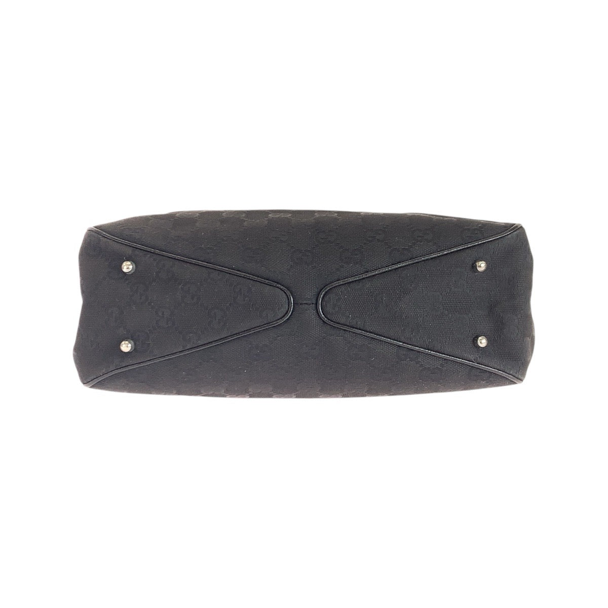 17662
GUCCI グッチ ブラック 黒 シルバー金具 GGキャンバス / レザー 113019 トートバッグ ショルダーバッグ レディース AB34