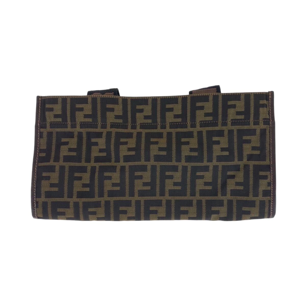 17811
FENDI フェンディ ズッカ 折りたたみ ブラウン シルバー金具 キャンバス / レザー トートバッグ ハンドバッグ レディース A35