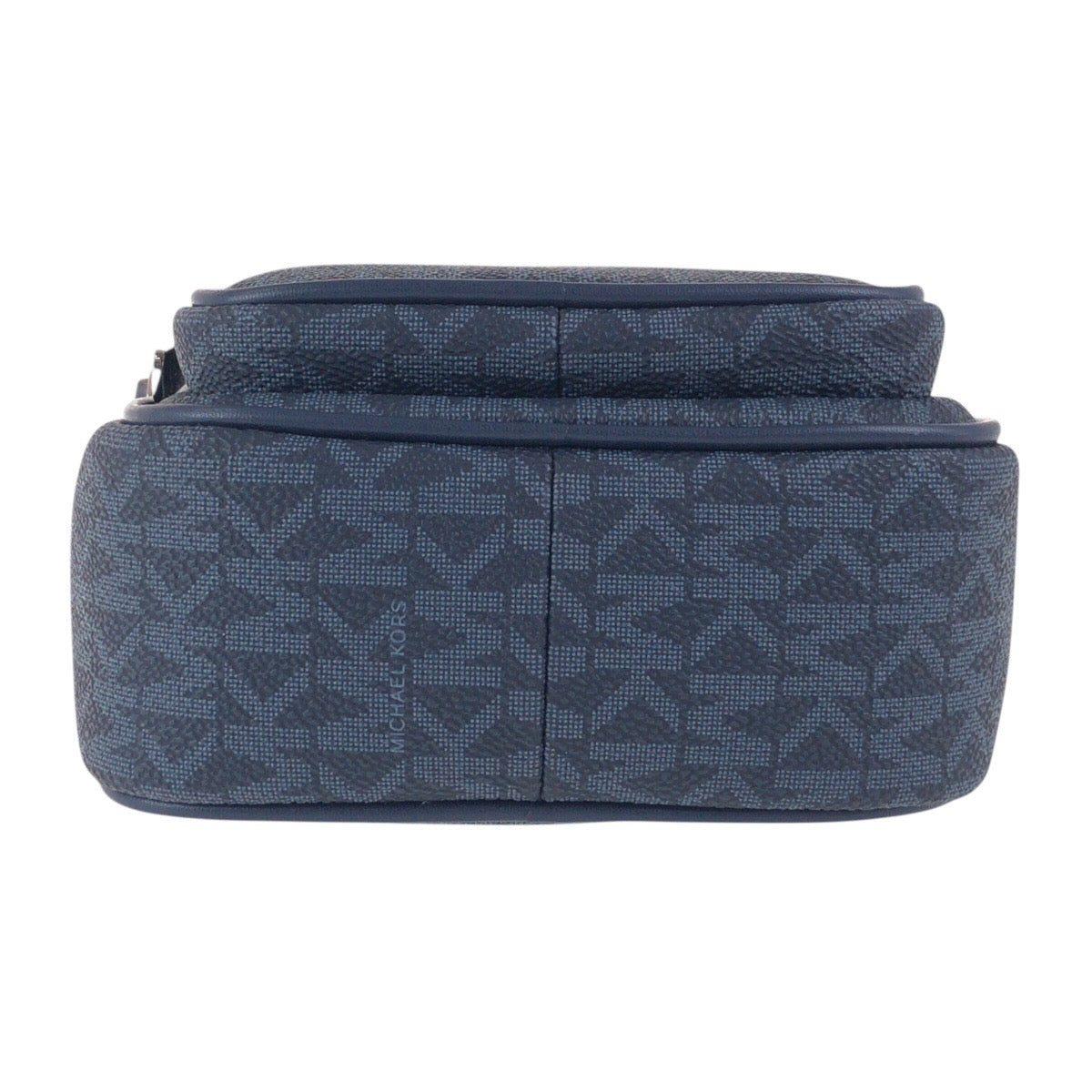 17837
Michael Kors マイケルコース ネイビー ベージュ シルバー金具 レザー 斜め掛け ショルダーバッグ レディース N23