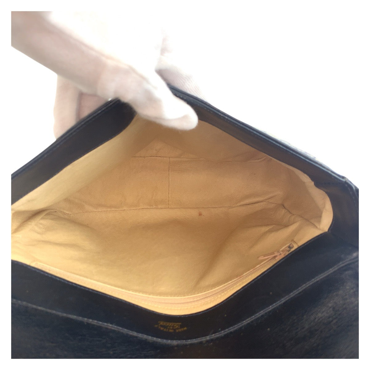 17915
GUCCI グッチ ヴィンテージ オールドグッチ グレー ネイビー ゴールド金具 GGスプリームキャンバス / レザー ショルダーバッグ ポシェット レディース ABP46