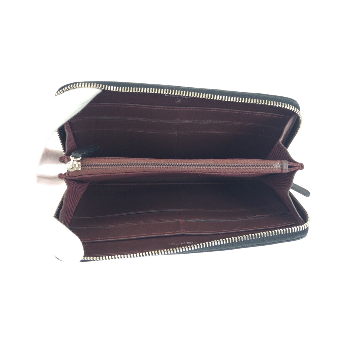 17929
CHANEL Matelasse CC Mark Black Silver Hardware Lambskin Long Wallet Round Zipper Ladies ABP70