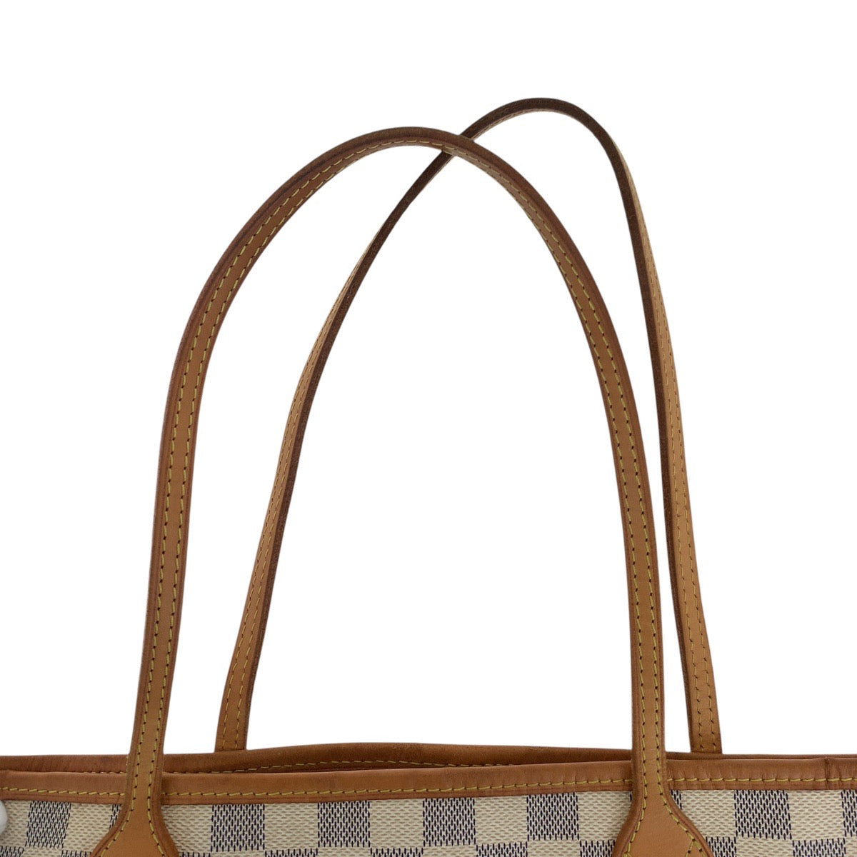 17945
LOUIS VUITTON ルイヴィトン ダミエ アズール ネヴァーフル MM ホワイト グレー ゴールド金具 PVC / レザー N51107 トートバッグ ショルダーバッグ レディース AB90