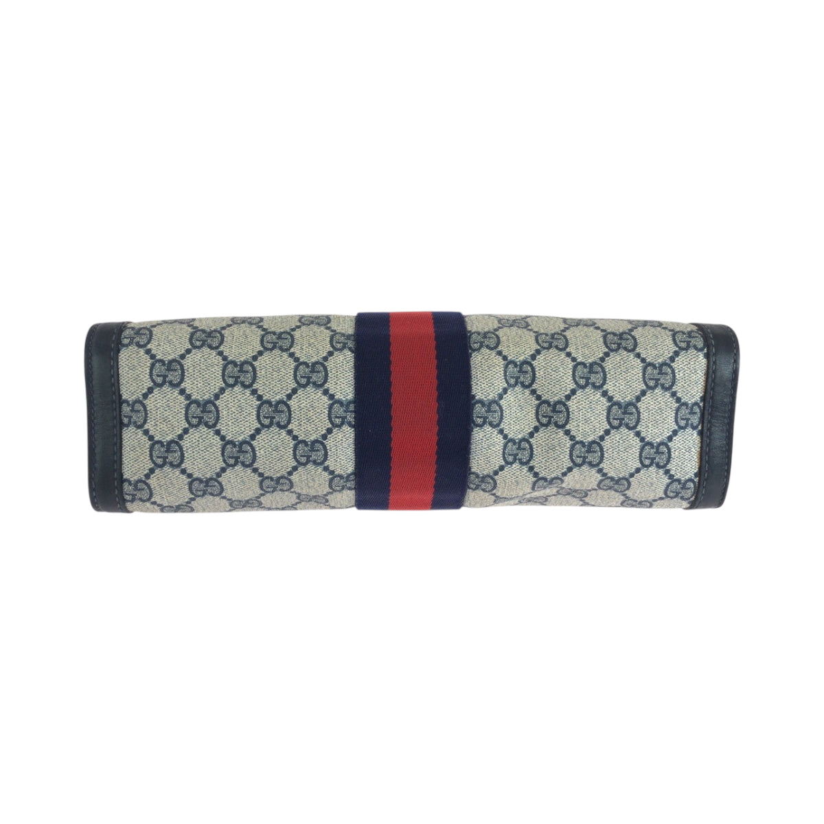 18102
GUCCI グッチ シェリーライン グレー ネイビー GGスプリームキャンバス クラッチバッグ セカンドバッグ レディース AB26