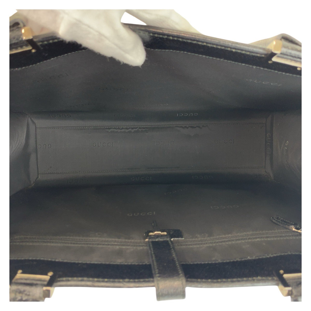 18105
GUCCI グッチ ジャッキー ブラック 黒 シルバー金具 レザー 002 1074 トートバッグ ショルダーバッグ レディース ABP56