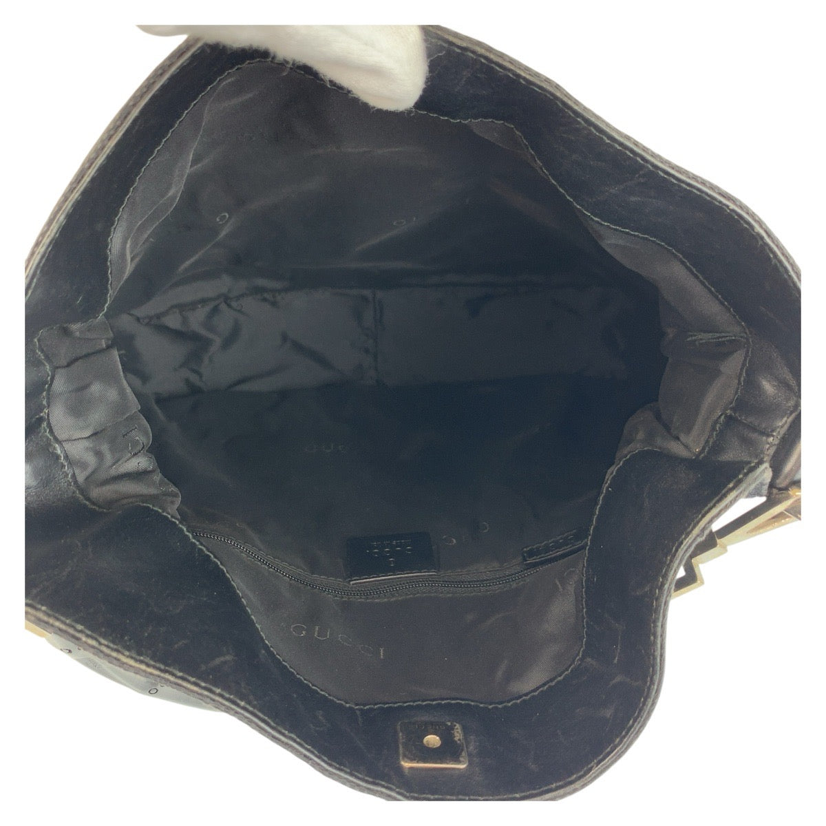 18115
GUCCI グッチ バンブー ブラック 黒 シルバー金具 GGキャンバス 001 4095 ハンドバッグ ショルダーバッグ レディース ABP40