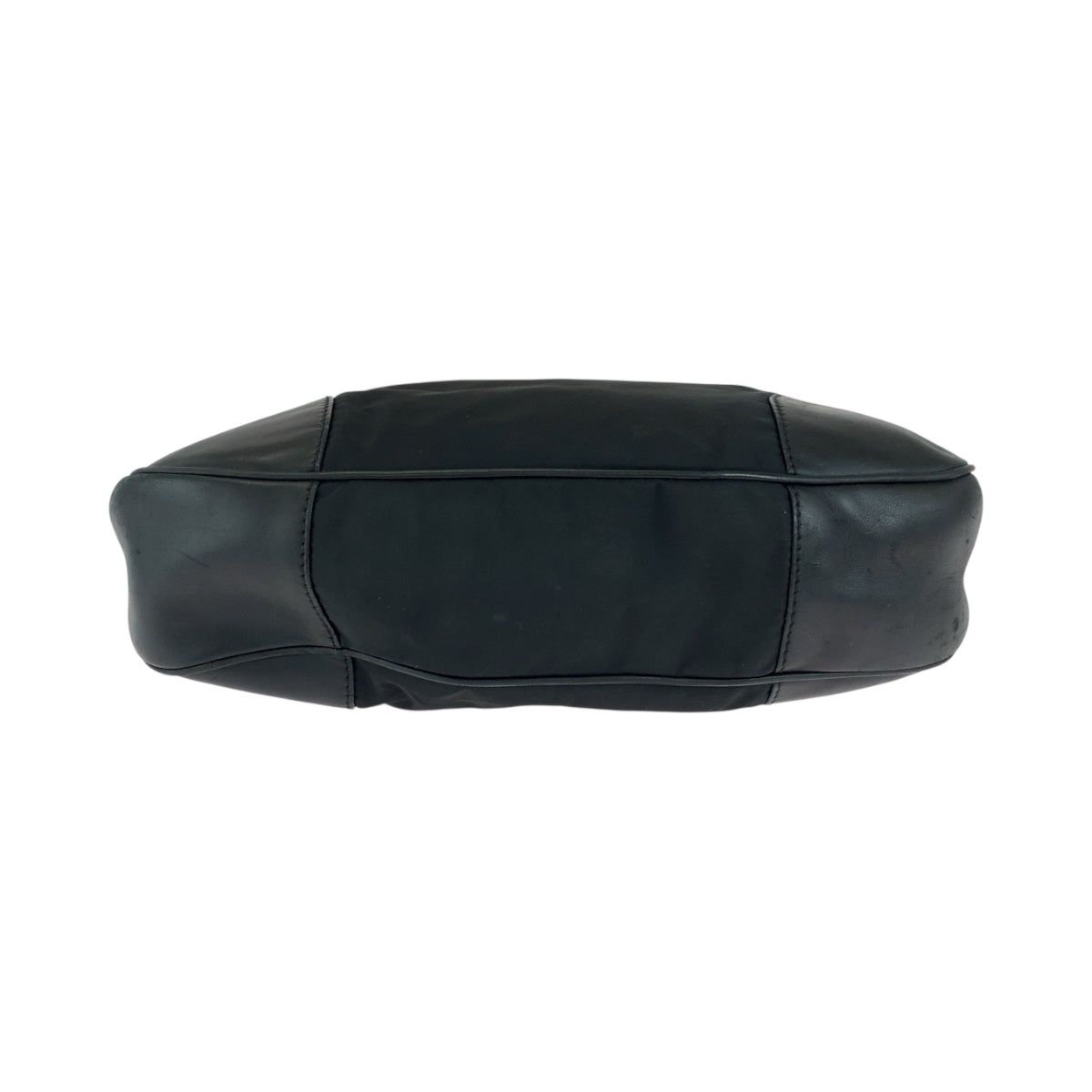 18126
PRADA プラダ テスート 三角ロゴプレート ブラック 黒 シルバー金具 ナイロン / レザー ホーボー ショルダーバッグ 肩掛け レディース ABP40