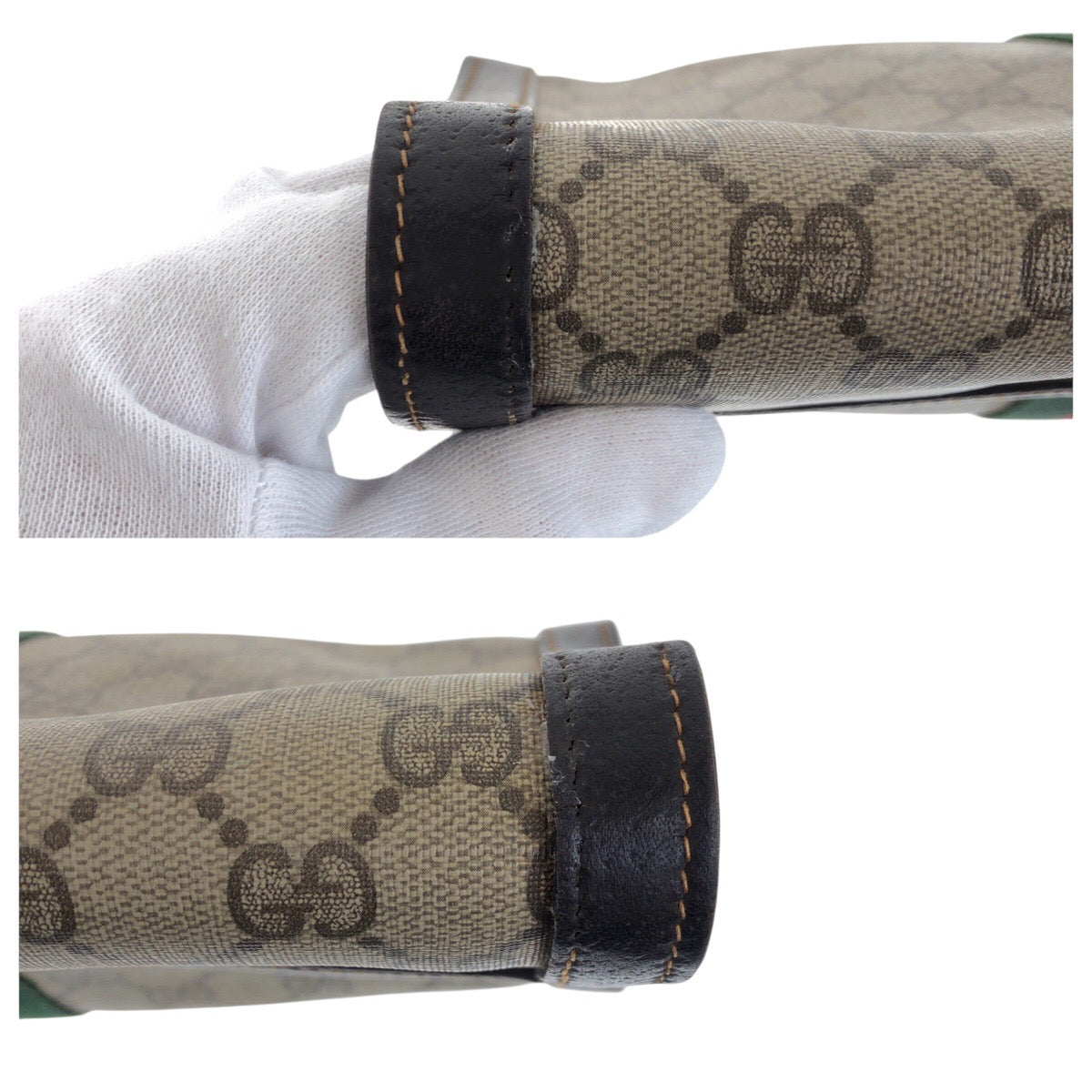 18135
GUCCI グッチ ヴィンテージ オールドグッチ シェリーライン インターロッキング ブラウン ゴールド金具 GGスプリームキャンバス / レザー クラッチバッグ セカンドバッグ レディース B