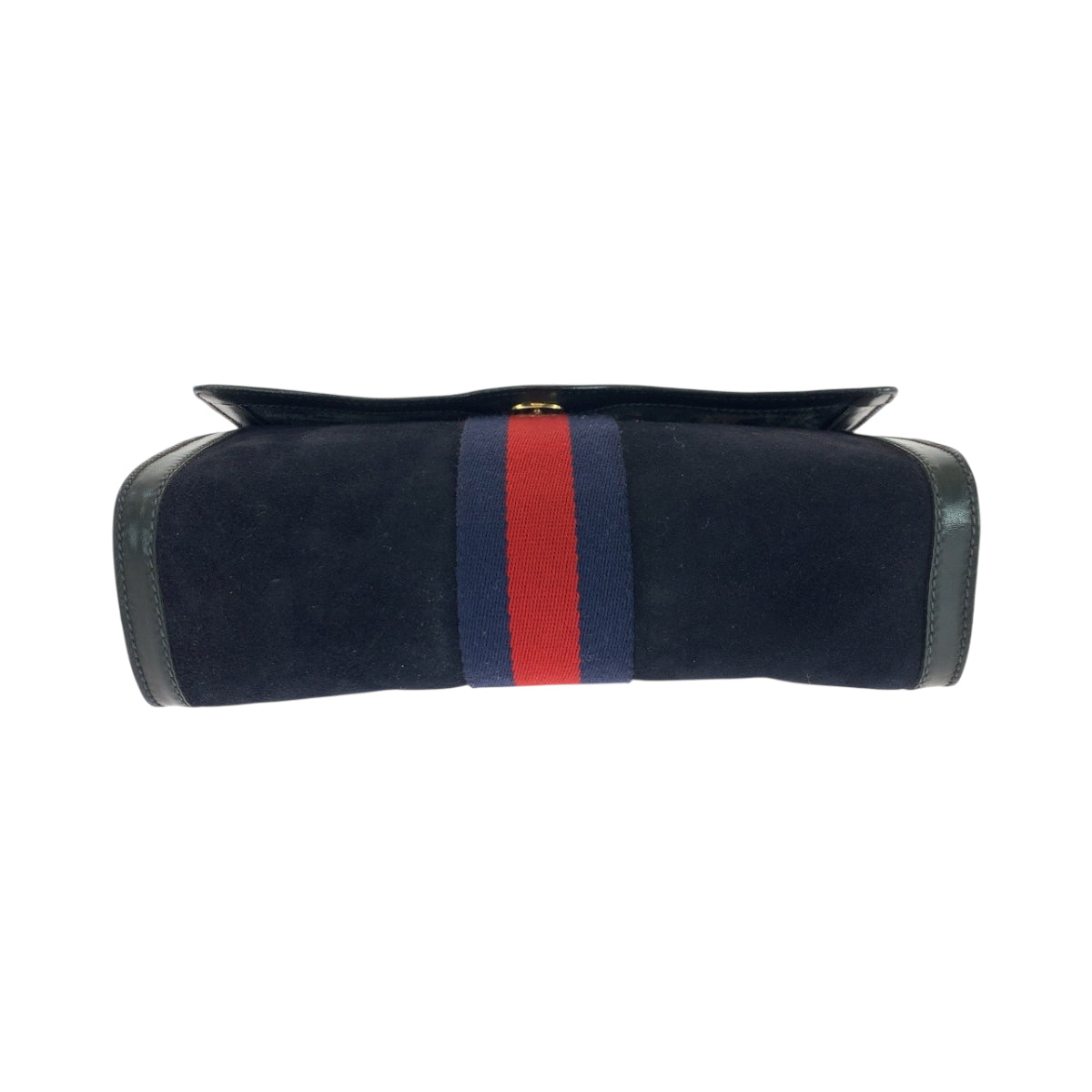 18178
GUCCI グッチ ヴィンテージ オールドグッチ ネイビー レッド ゴールド金具 スウェード 67 014 3088 クラッチバッグ セカンドバッグ レディース AB