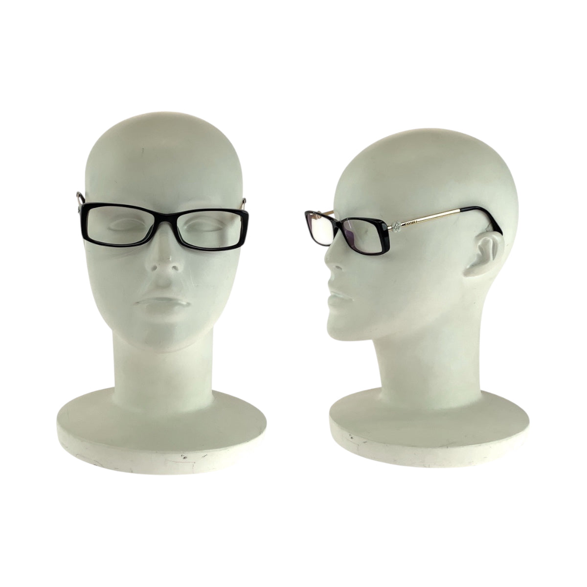 18203
CHANEL シャネル ブラック 黒 ホワイト シルバー金具 プラスチック 3195 A 53▫︎16 135 メガネフレーム レディース ABP24