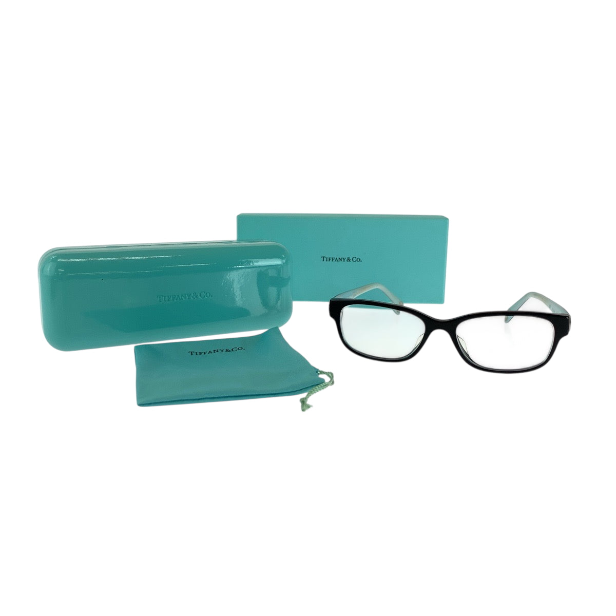 18205
TIFFANY&Co. ティファニー ブラック 黒 ブルー シルバー金具 プラスチック TF2126D 54▫︎16 メガネフレーム レディース ABP17