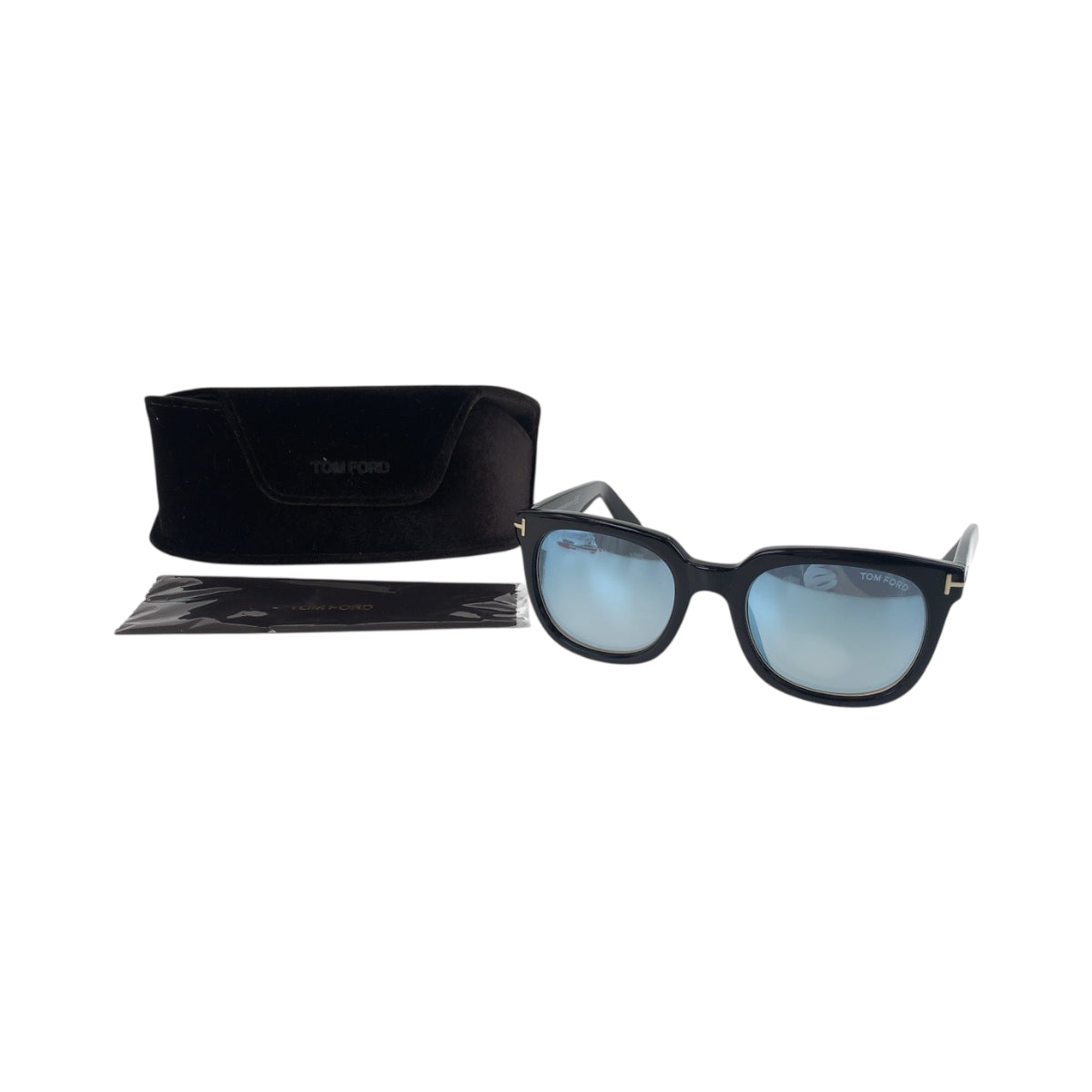 18206
TOM FORD Tom Ford Black Blue Plastic TF211AF Sunglasses Mirror Lenses Wellington Men's A26
