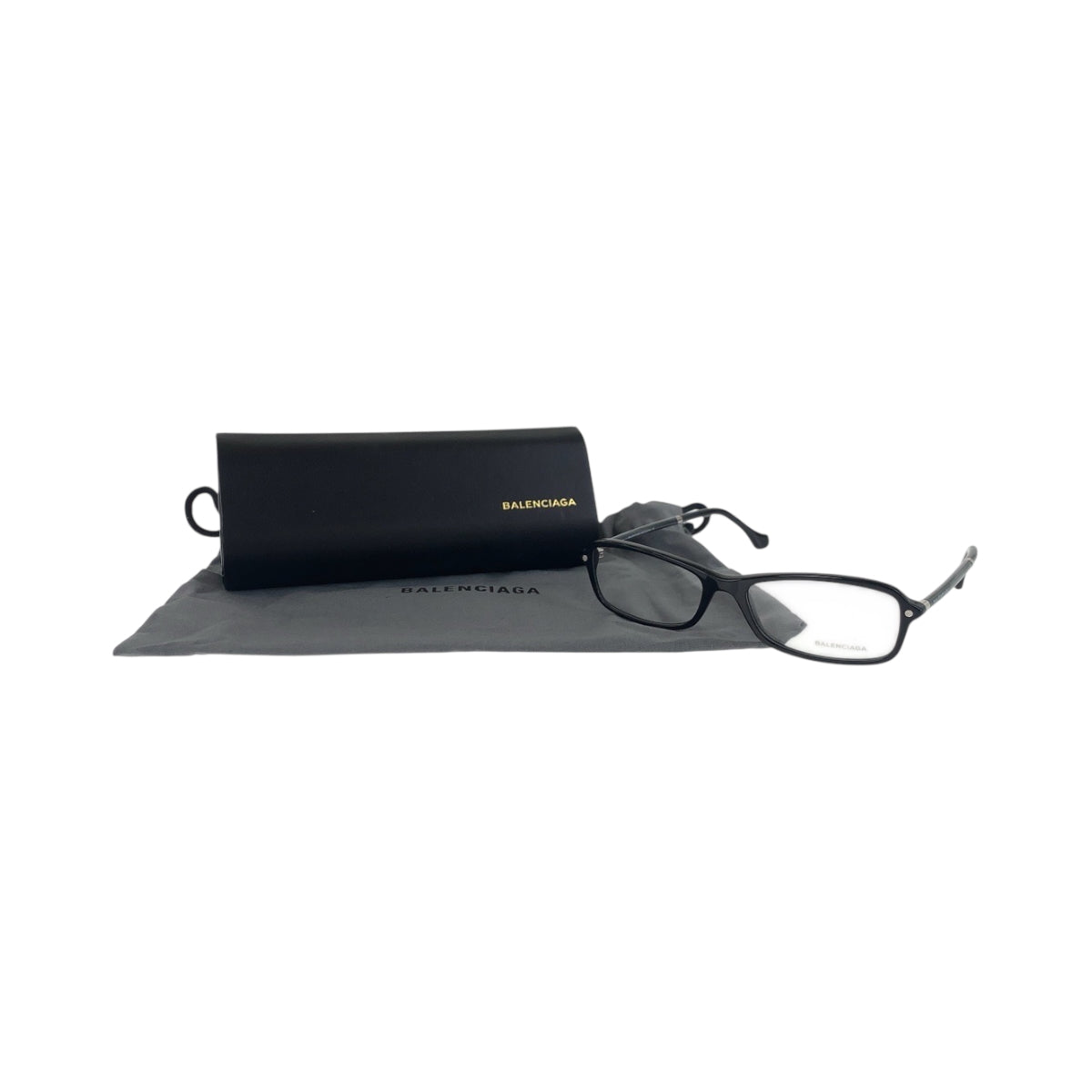 18208
BALENCIAGA バレンシアガ ブラック グレー プラスチック BA5016 メガネ メンズ A21
