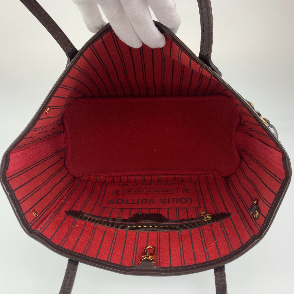 18418
LOUIS VUITTON ルイヴィトン ダミエ ネヴァーフルPM ポーチ付き ブラウン ゴールド金具 PVC N41359 ショルダーバッグ トートバッグ レディース