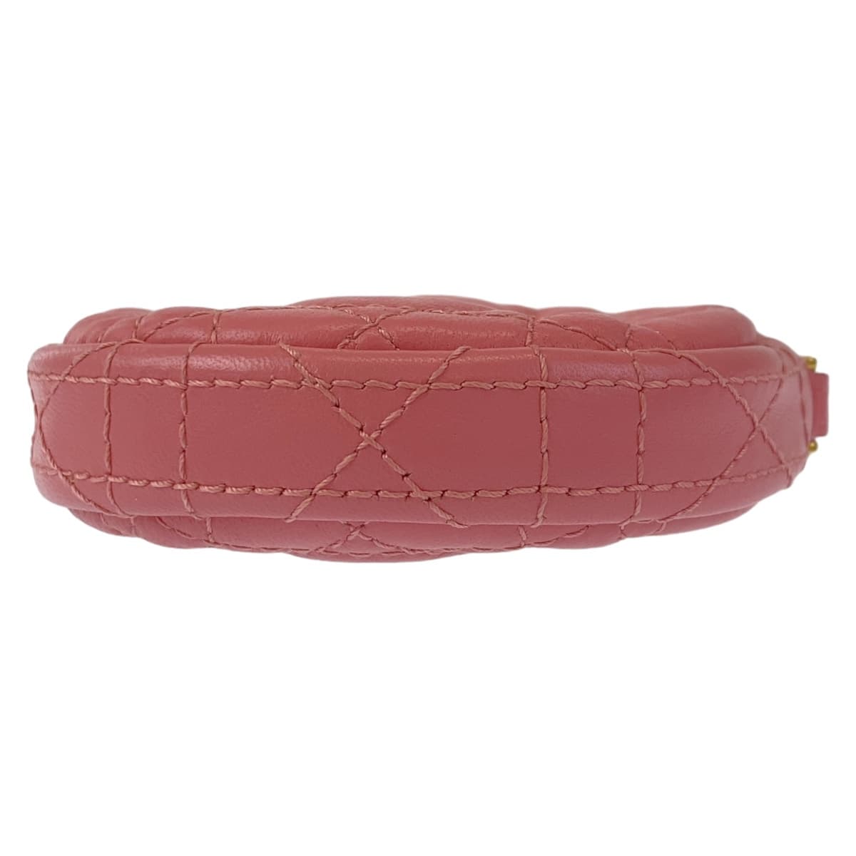 18422
Dior Cannage Caro Mini Round Pink Gold Hardware Leather Shoulder Bag Pouch Women's ABP85