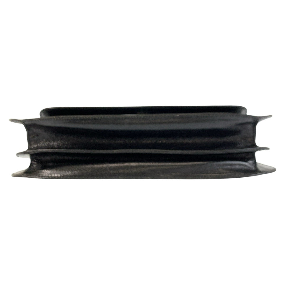 18457
PRADA プラダ ロゴ型押し ブラック 黒 レザー / プラスチック プラチェーン ショルダーバッグ ポシェット レディース AB40
