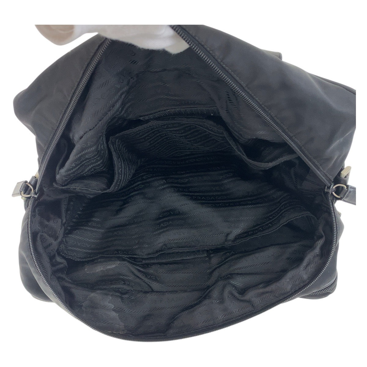 18481
PRADA プラダ テスート サフィアーノ 三角ロゴプレート ブラック 黒 シルバー金具 ナイロン / レザー ビジネスバッグ ブリーフケース メンズ ABP50