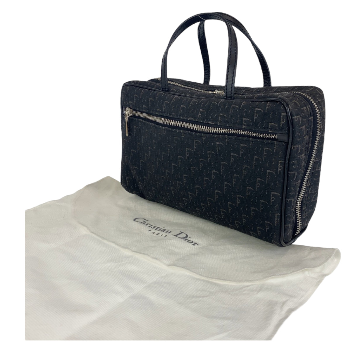 18526
Dior ディオール トロッター オブリーク ストリートシック ブラック シルバー金具 キャンバス / レザー MC0053 ハンドバッグ バニティバッグ レディース ABP48