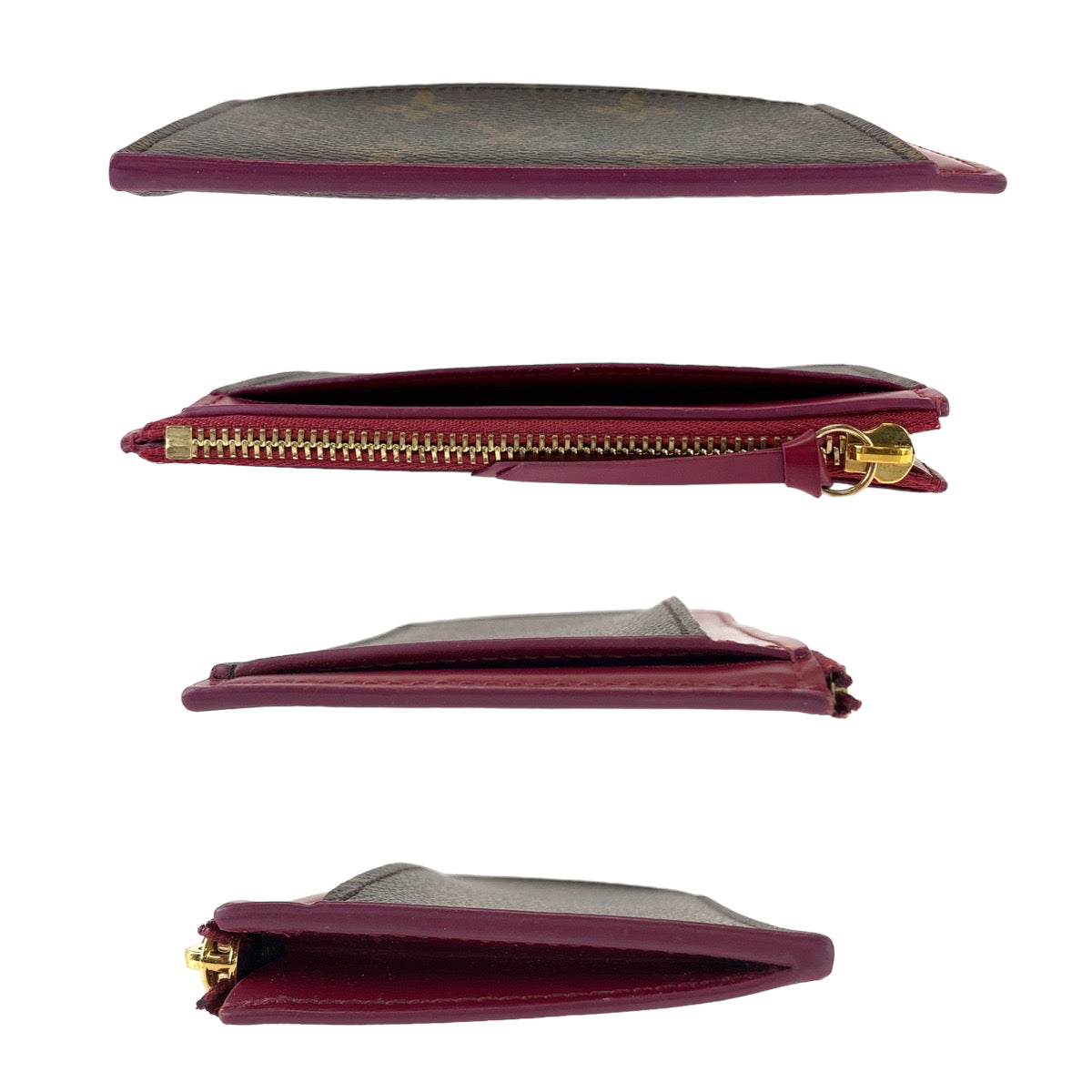 18547
LOUIS VUITTON ルイヴィトン モノグラム ポルトカルト ジップ ブラウン ワインレッド PVC M67889 フラグメントケース カードケース コインケース レディース ABP39