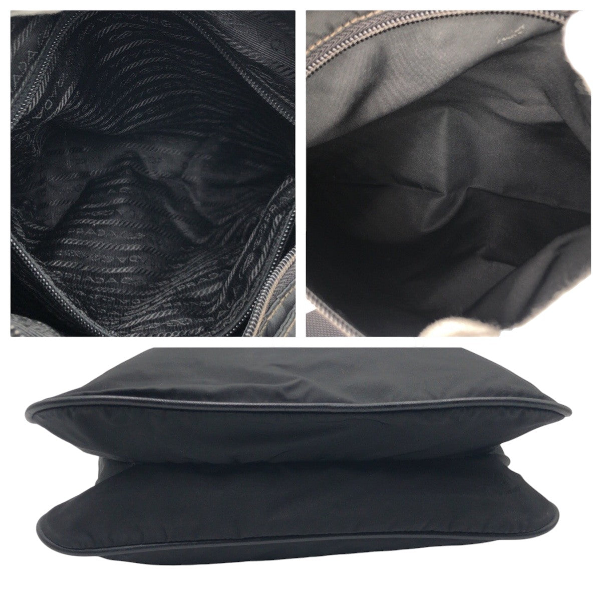 18695
PRADA プラダ テスート 三角ロゴプレート 男女兼用 ブラック 黒 シルバー金具 ナイロン ショルダーバッグ ポシェット レディース ABP40