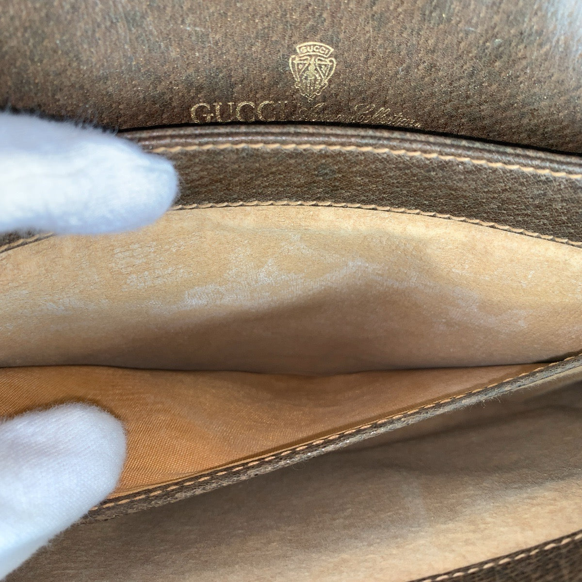 18706
GUCCI グッチ オールドグッチ ブラウン ゴールド金具 GGスプリームキャンバス / レザー 14 01 4084 ショルダーバッグ ポシェット レディース AB40