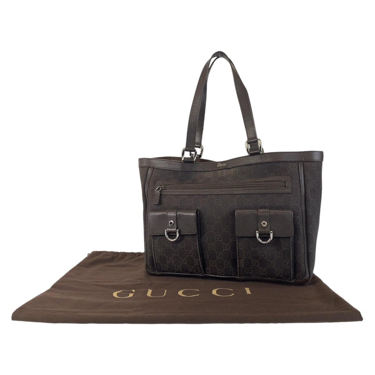 18708
GUCCI グッチ アビー ブラウン シルバー金具 GGキャンバス / レザー 268639 トートバッグ ショルダーバッグ レディース AB39