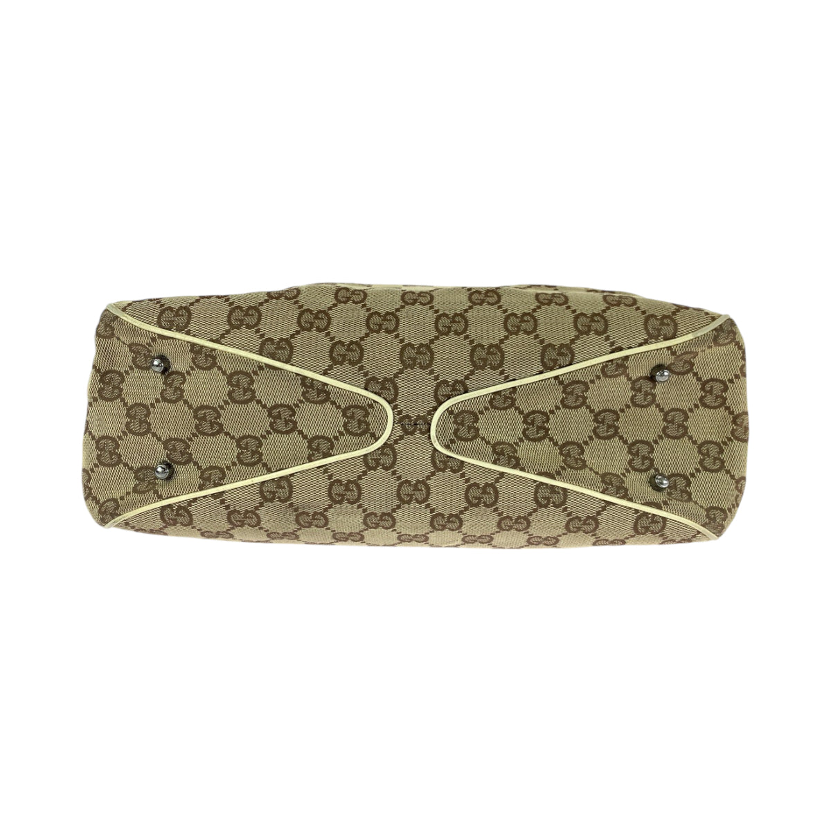 18940
GUCCI グッチ ベージュ ブラウン シルバー金具 GGキャンバス 113019 トートバッグ ショルダーバッグ レディース AB