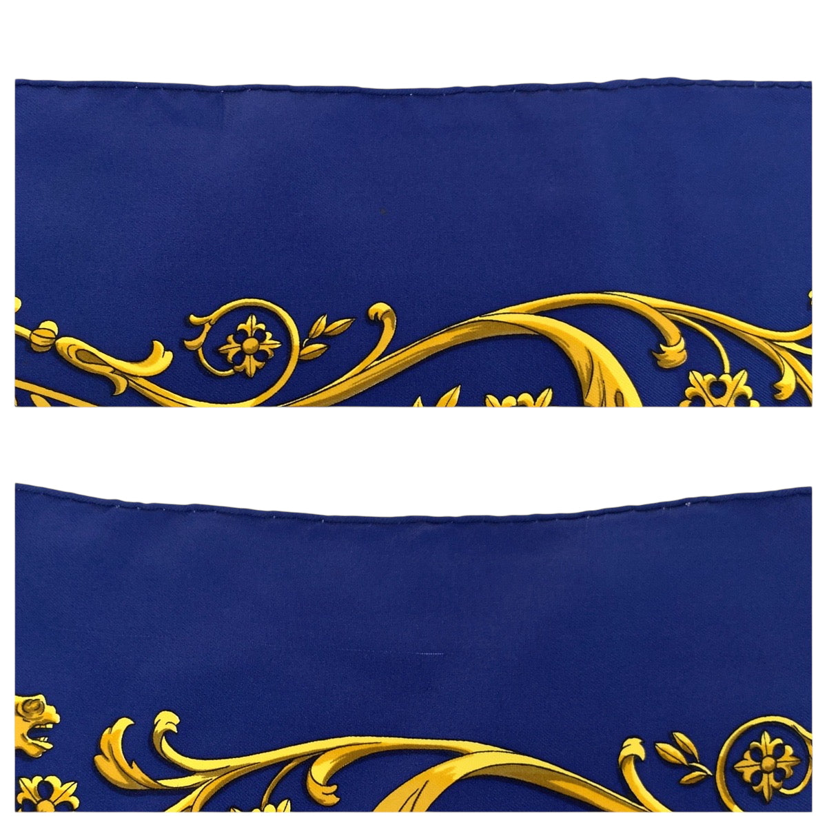 18961
HERMES エルメス カレ90 LA PROMENADE DE LONGCHAMPS ブルー マルチカラー シルク 大判スカーフ レディース AB20