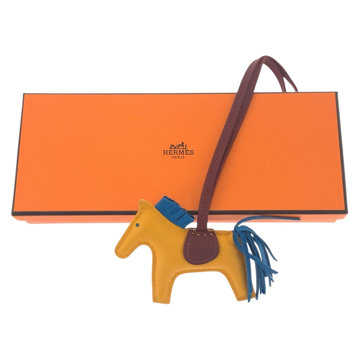 18965
HERMES エルメス ロデオチャームPM 男女兼用 ジョーヌドール ブルーザンジバル ルージュアッシュ アニョーミロ バッグチャーム キーホルダー A刻印 レディース A48