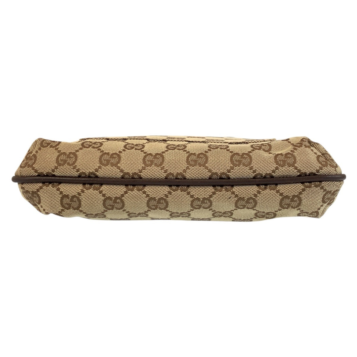 18977
GUCCI グッチ ベージュ ブラウン シルバー金具 GGキャンバス / レザー 122793 ショルダーバッグ ポシェット レディース AB24