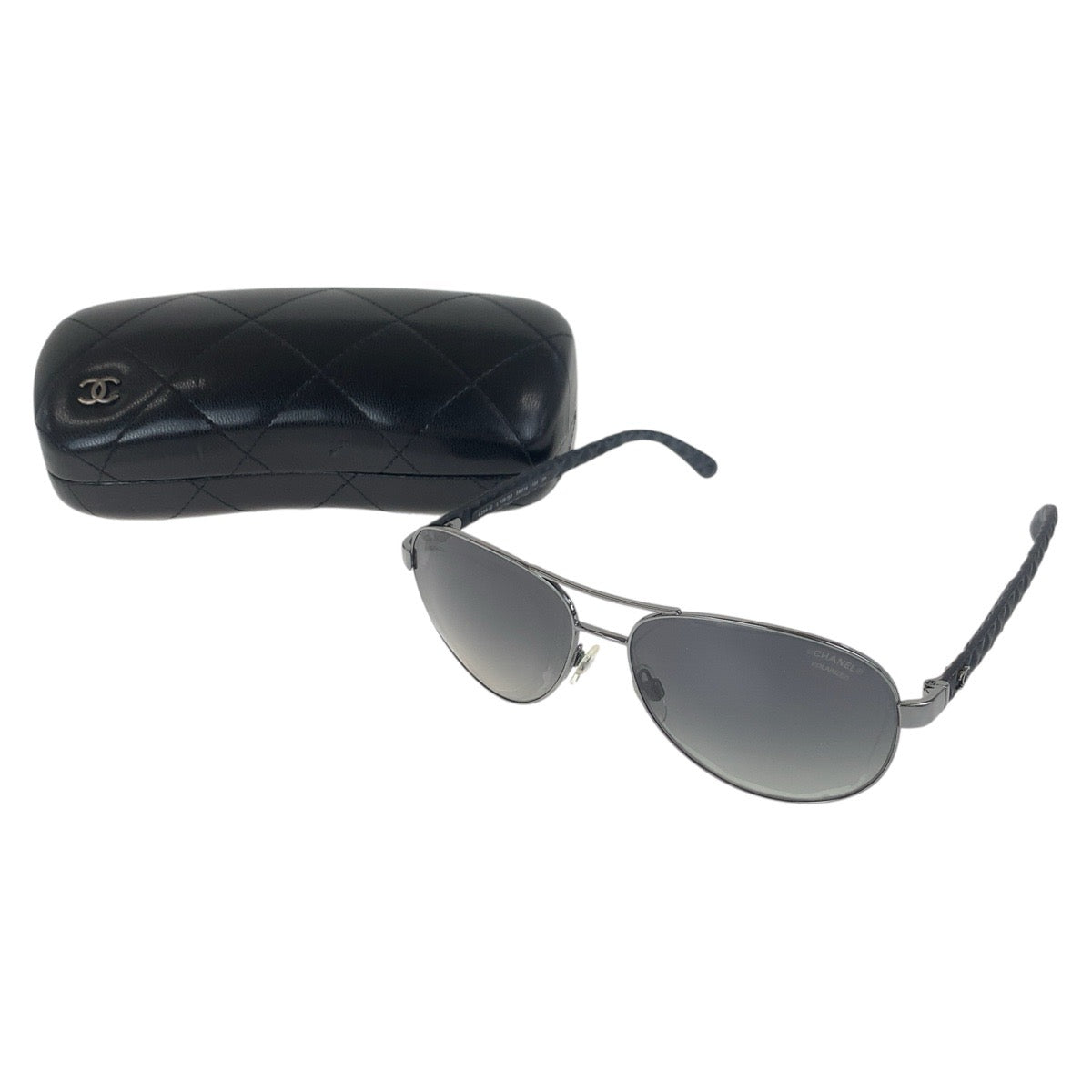 19051
CHANEL シャネル ココマーク ブラック 黒 シルバー メタル / ラバー 4204-Q c.108/S8 58◻︎14 135 3P サングラス 男女兼用 ティアドロップ メンズ AB16