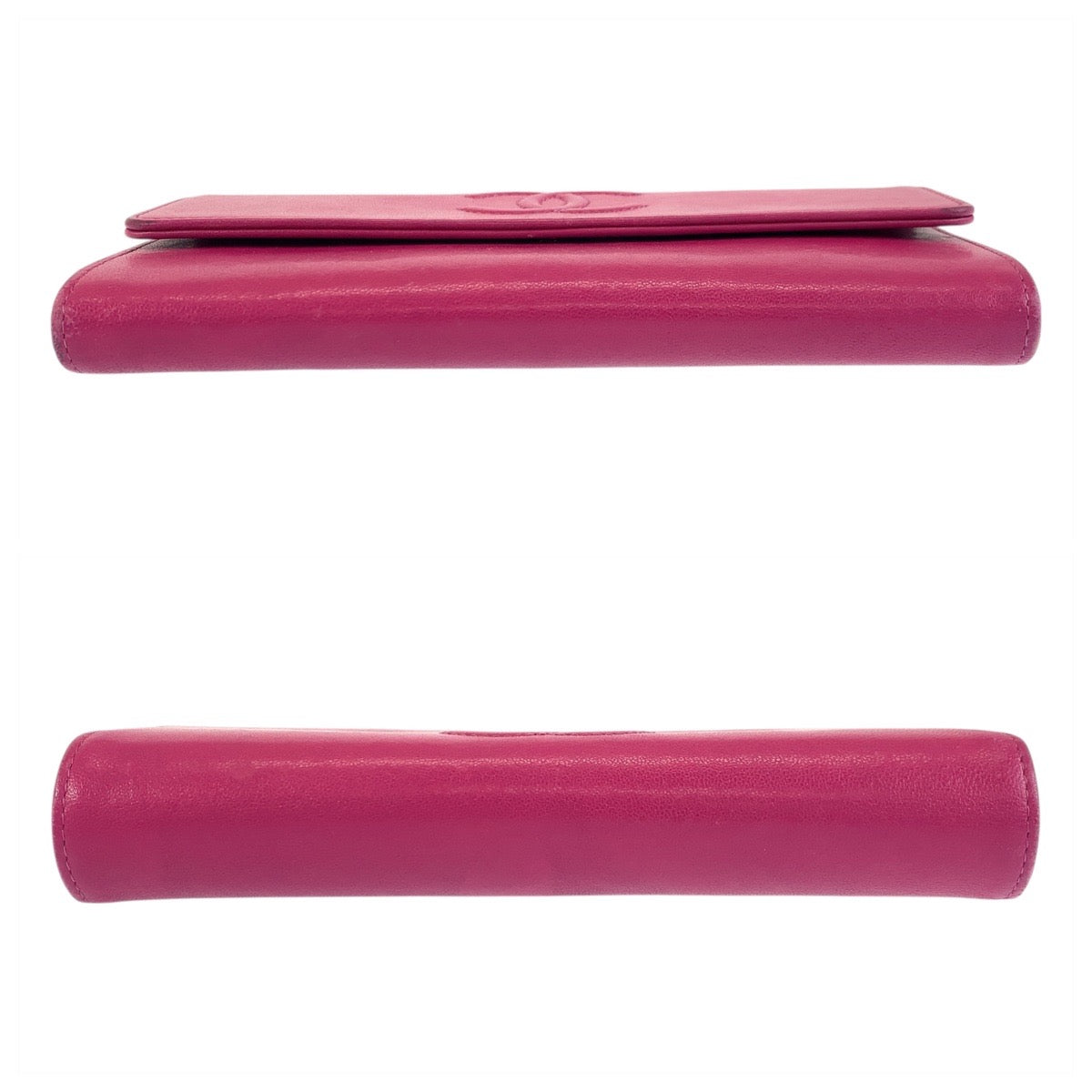 19052
CHANEL シャネル ココマーク ピンク ゴールド金具 レザー 長財布 ロングウォレット レディース ABP60