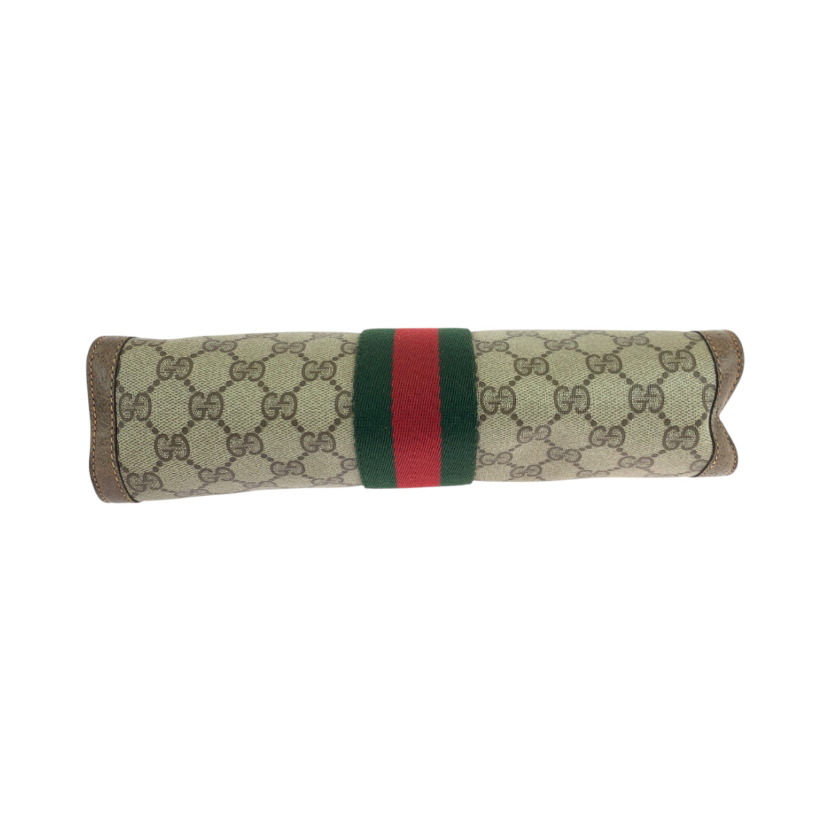 19174
GUCCI グッチ ヴィンテージ オールドグッチ シェリーライン ベージュ ブラウン レッド グリーン GGスプリームキャンバス 89 01 002 クラッチバッグ セカンドバッグ レディース AB20