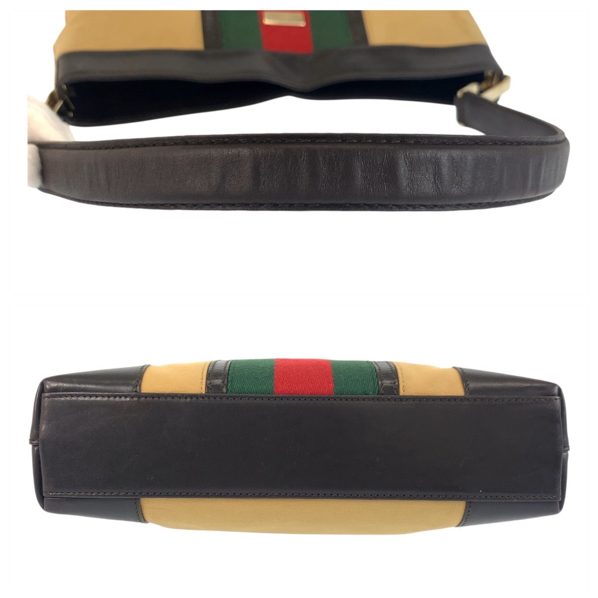 19204
GUCCI グッチ シェリーライン ベージュ ブラウン ゴールド金具 キャンバス / レザー 001 4231 ショルダーバッグ レディース ABP38