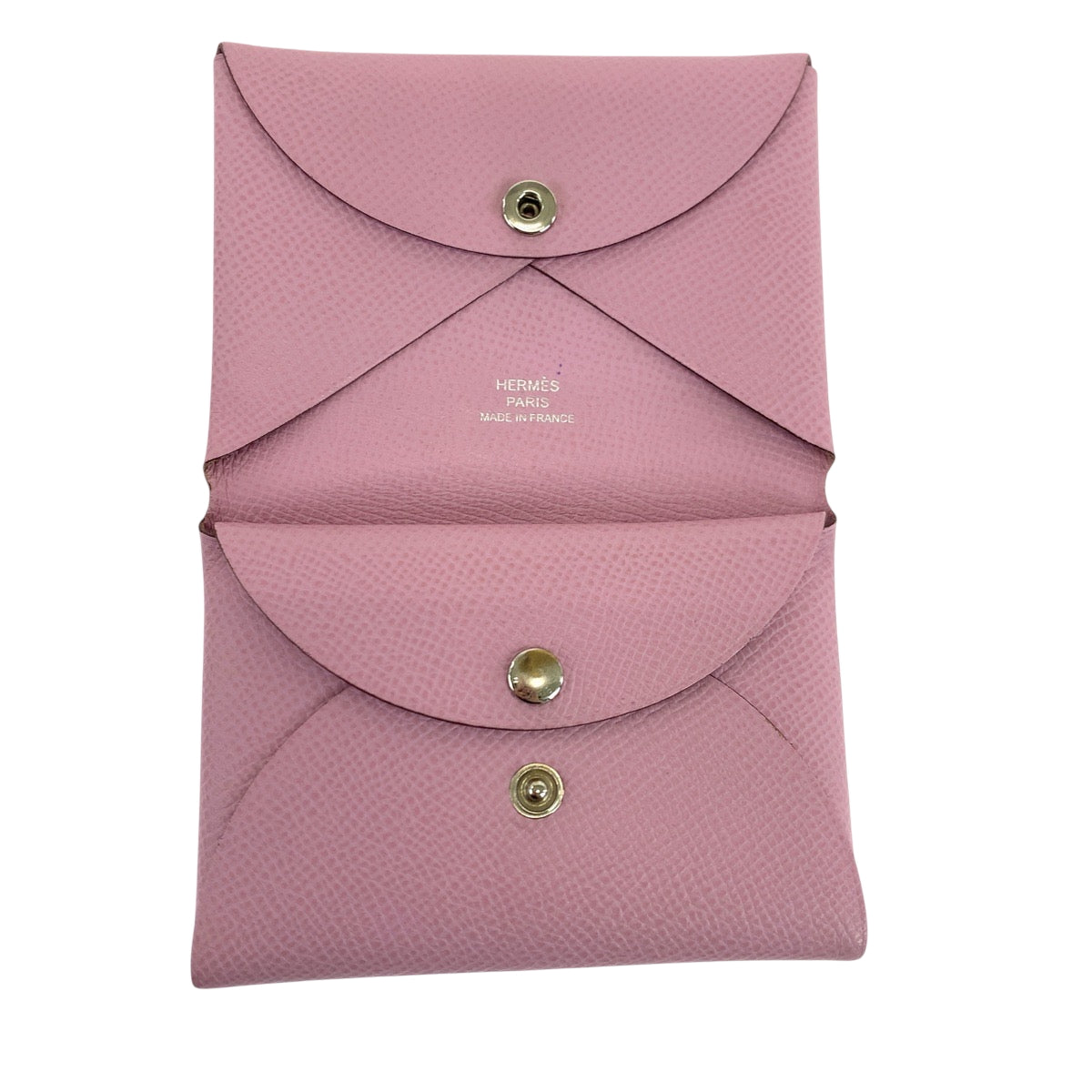 19248
HERMES エルメス カルヴィデュオ モーヴシルベストル ピンク シルバー金具 ヴォーエプソン コインケース コンパクトウォレット カードケース 名刺入れ D刻印 レディース ABP55