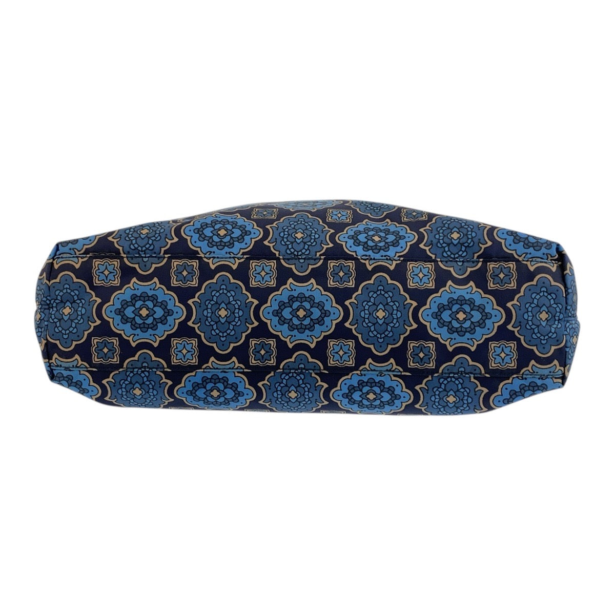 19261
PRADA プラダ テスート 三角ロゴプレート ブルー ネイビー ゴールド金具 ナイロン / レザー トートバッグ ショルダーバッグ 2WAY レディース A52