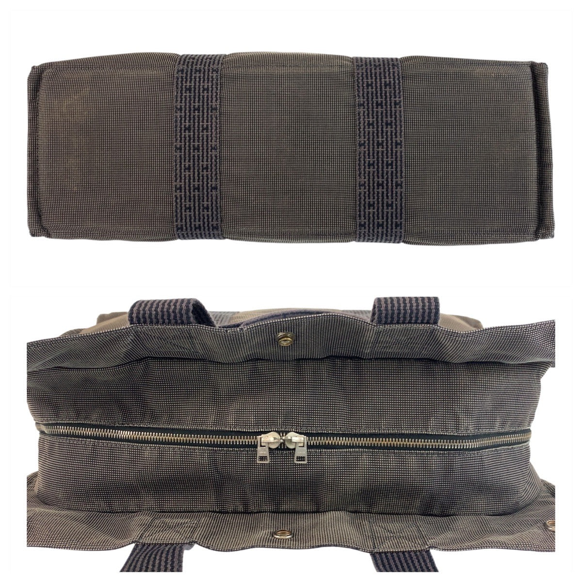 19270
HERMES エルメス エールライン グレー シルバー金具 ポリアミド / ポリエステル トートバッグ ショルダーバッグ レディース AB17
