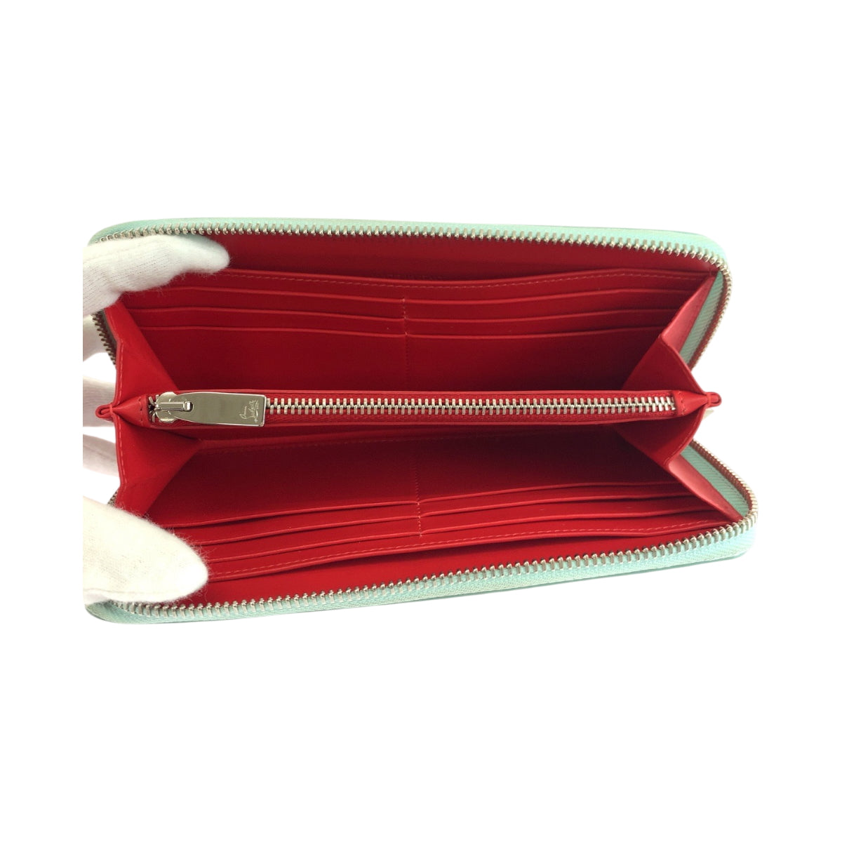 19394
Christian Louboutin クリスチャンルブタン パネトーネ ブルー マルチカラー シルバー金具 レザー 長財布 ラウンドファスナー レディース AB29