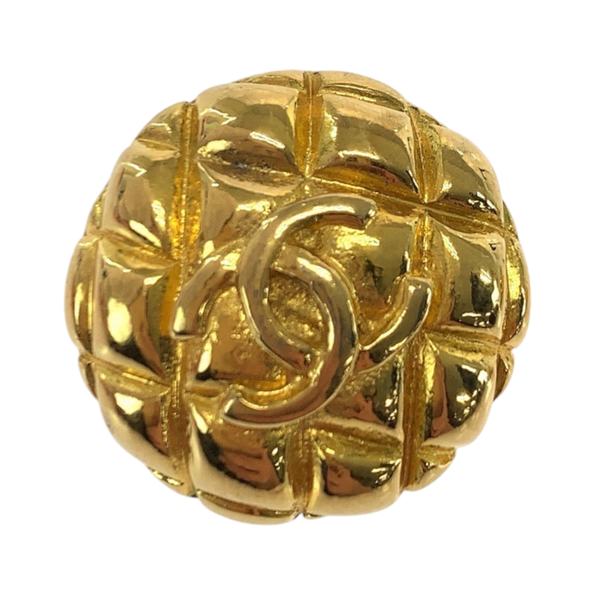 19399
CHANEL Vintage Matelasse Coco Mark Gold Metal Earrings 2 5 Engraved Women's ABP34
