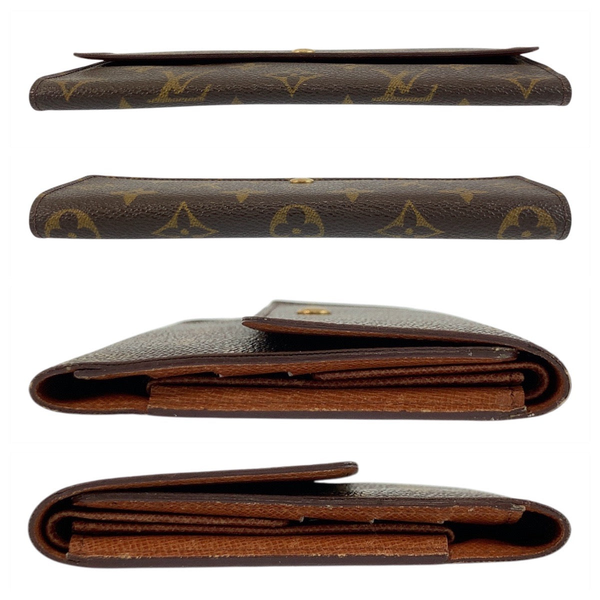 19417
LOUIS VUITTON ルイヴィトン モノグラム ポルトトレゾール インターナショナル ブラウン ゴールド金具 PVC M61215 長財布 ロングウォレット レディース AB