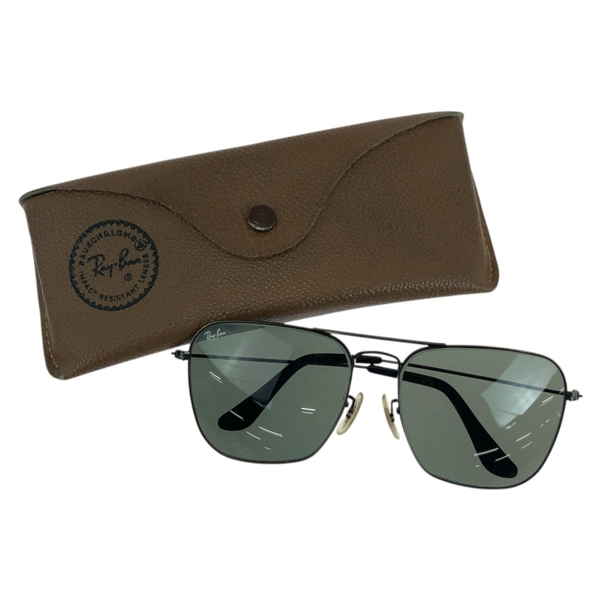 19443
Ray-Ban レイバン ヴィンテージ B&L ブラック グリーン 合金 サングラス スクエア メンズ ABP16