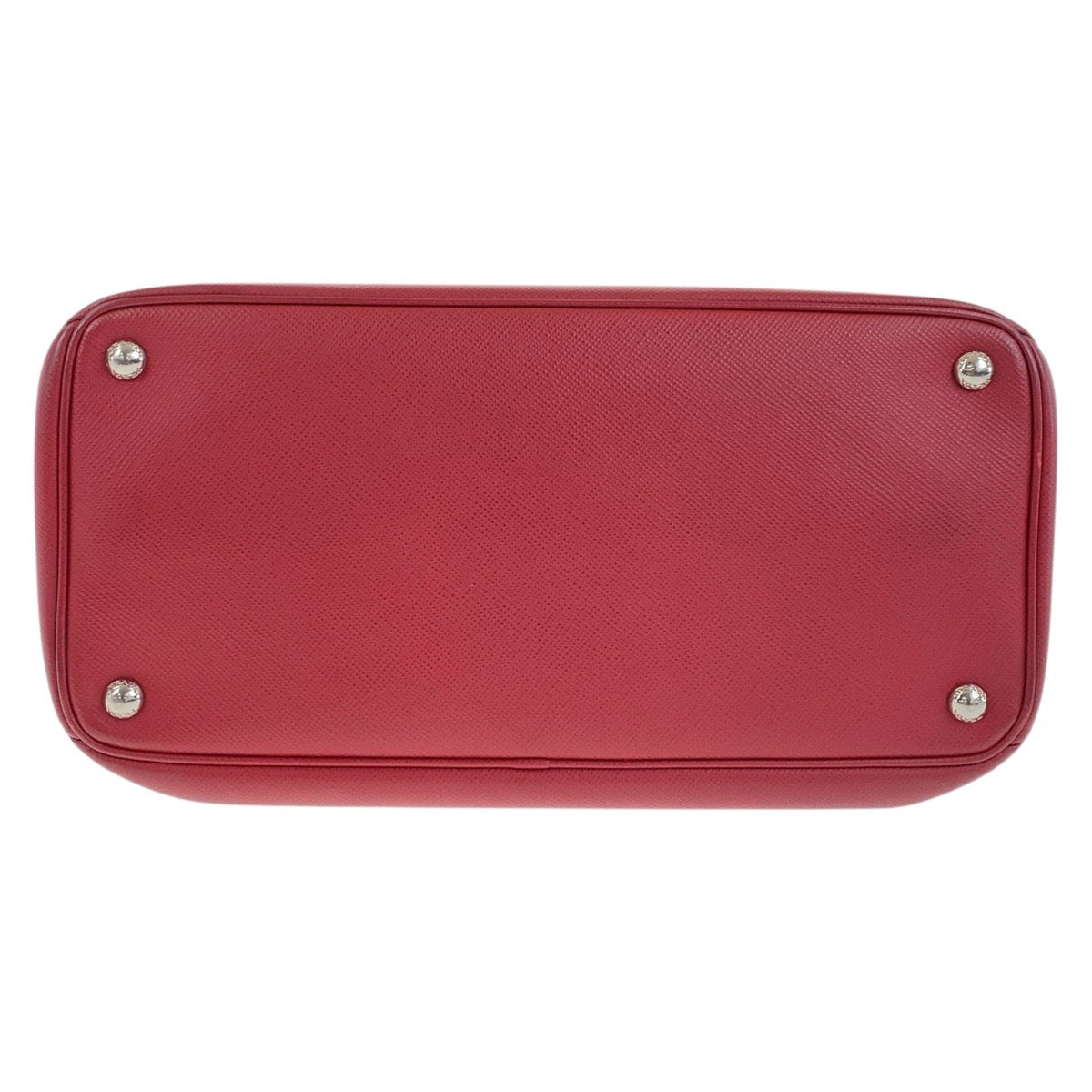 19486
PRADA プラダ サフィアーノ 三角ロゴプレート レッド シルバー金具 レザー トートバッグ ハンドバッグ レディース A75