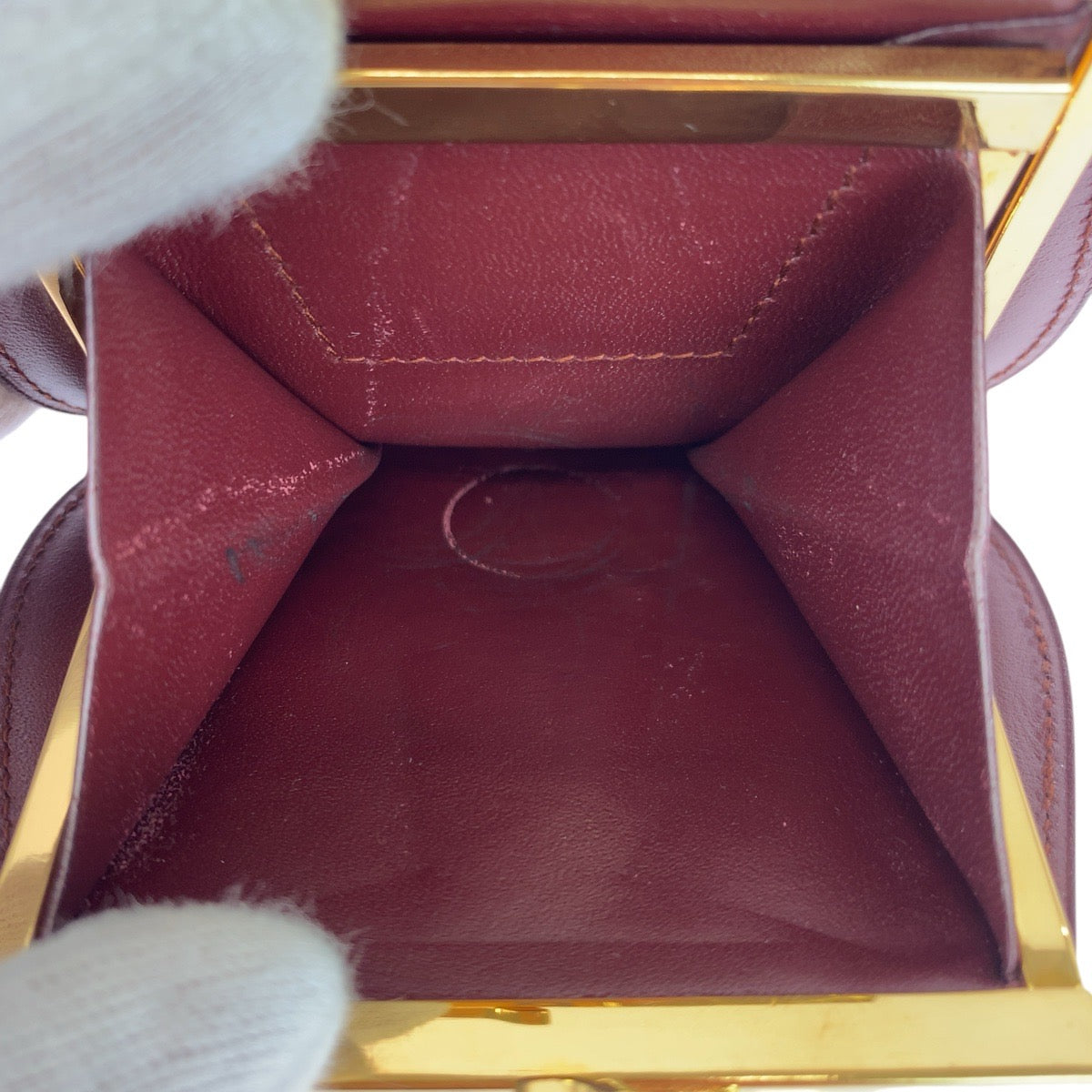 19504
CARTIER カルティエ マストライン ワインレッド ボルドー ゴールド金具 レザー コインケース 小銭入れ レディース AB8