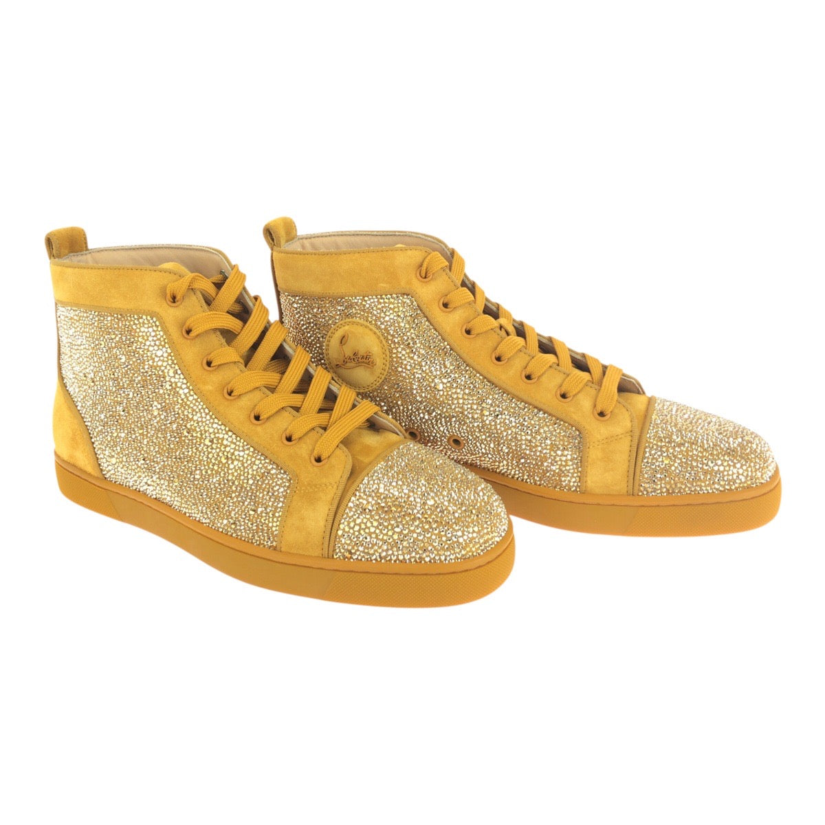 19591
Christian Louboutin Swarovski Size 44 Gold Suede High-Top Sneakers Men's S89